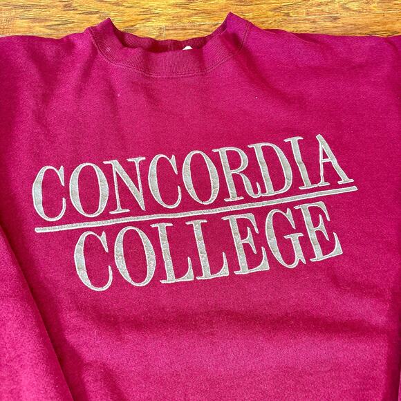 Vintage Concordia College MN Red Crewneck Sweatshirt XL - Picture 2 of 6